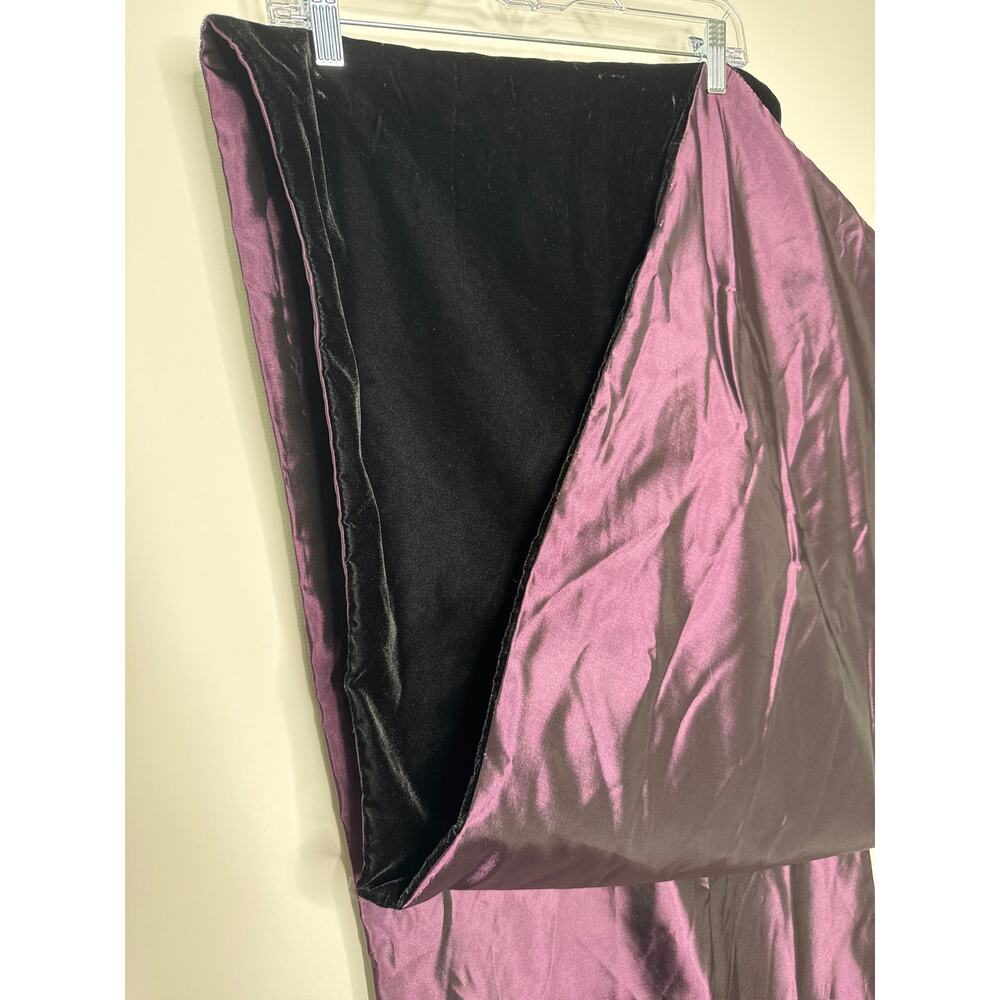 NWT Vintage Jessica McClintock Burgundy Velvet & Taffeta reversable Shawl Wrap - Picture 3 of 11